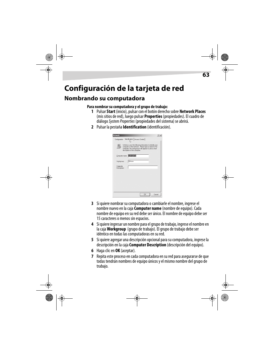 Configuración de la tarjeta de red | Dynex DX-E201 User Manual | Page 63 / 89