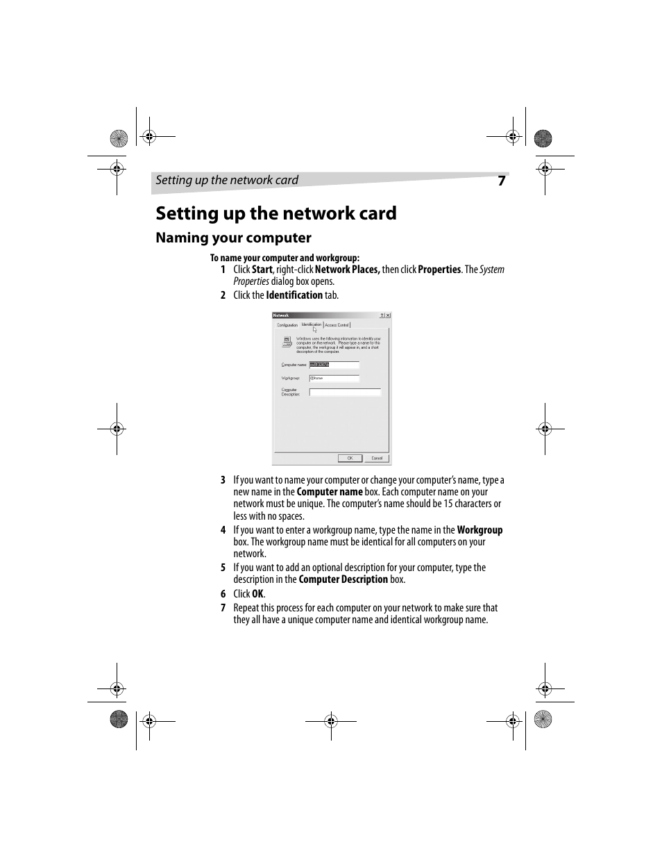 Setting up the network card | Dynex DX-E201 User Manual | Page 7 / 89