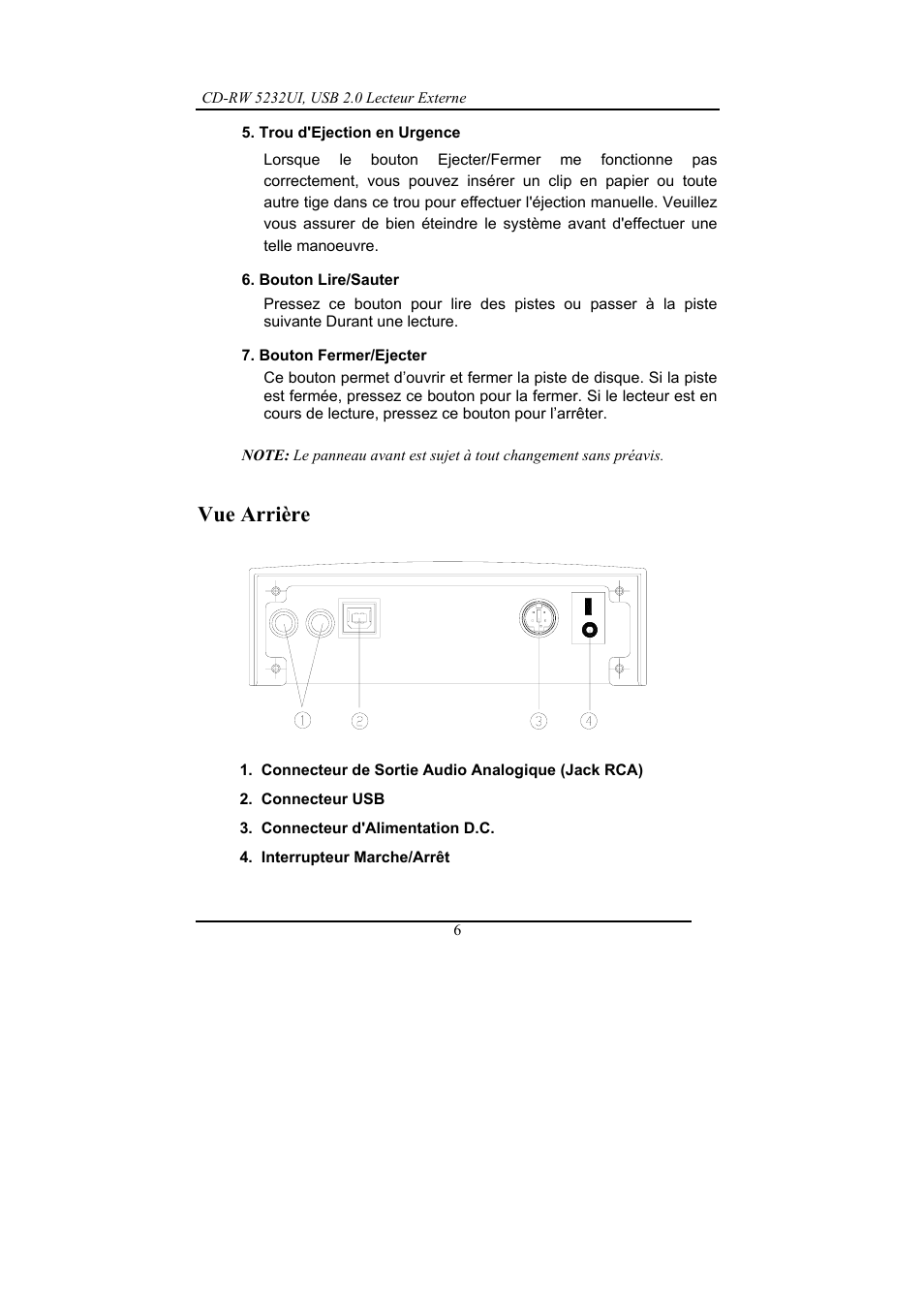 Vue arrière | Dynex DX-ECDRW100 User Manual | Page 26 / 50