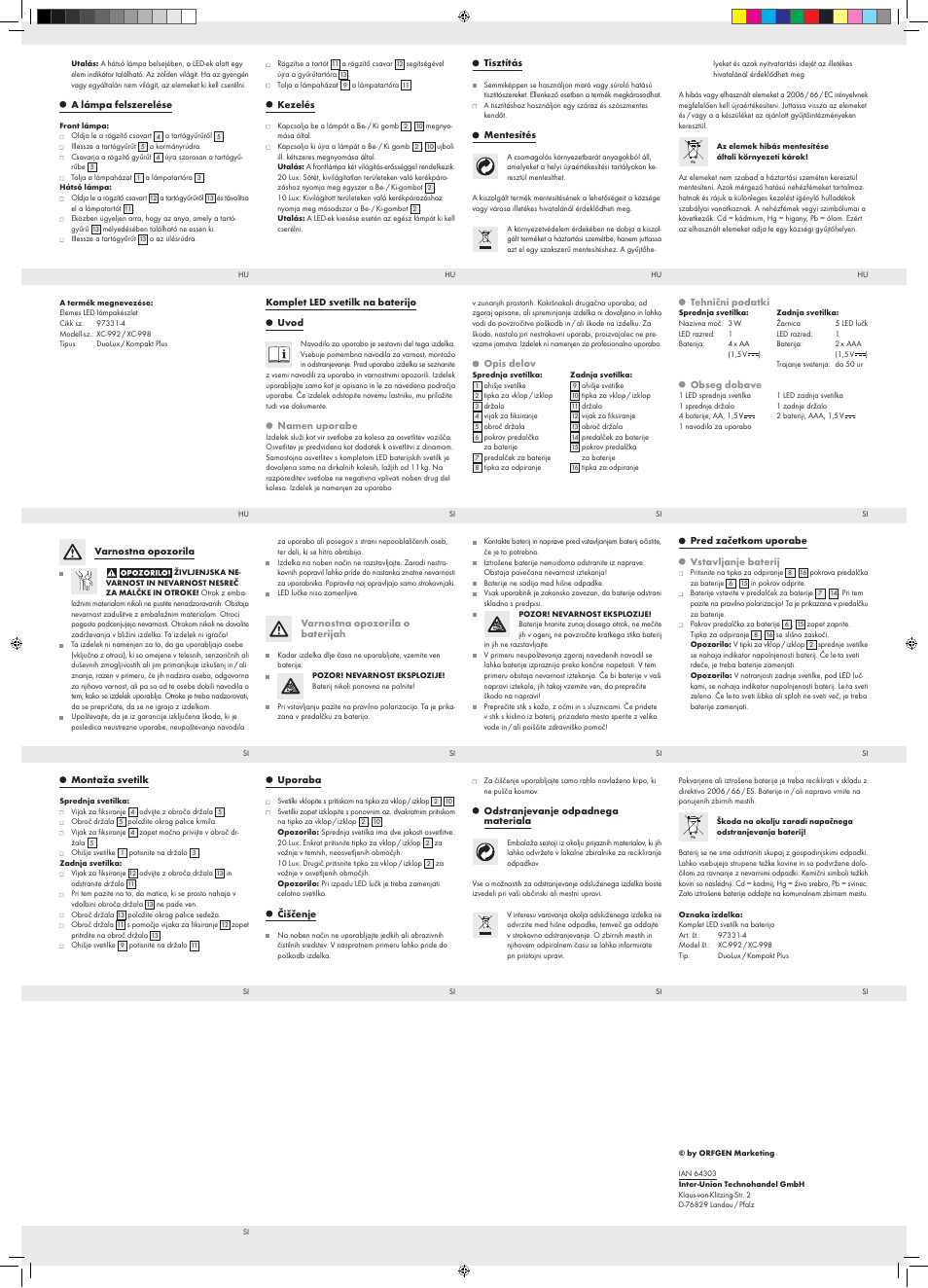 Crivit LED Bike Light Set User Manual | Page 2 / 2