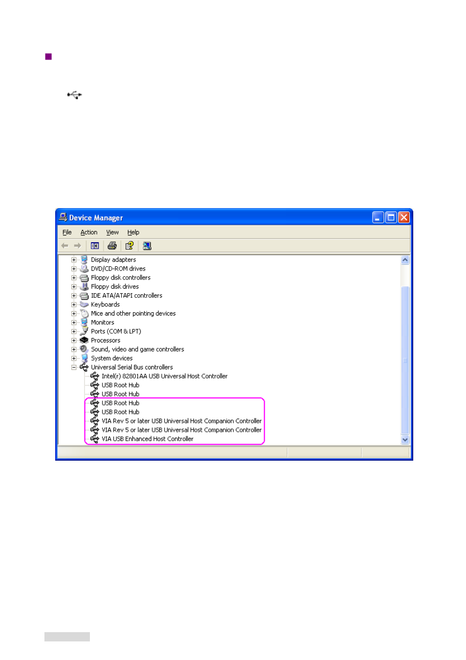 Via pci to usb enhanced host controller, Usb root hub | Dynex DX-UC104 User Manual | Page 9 / 11
