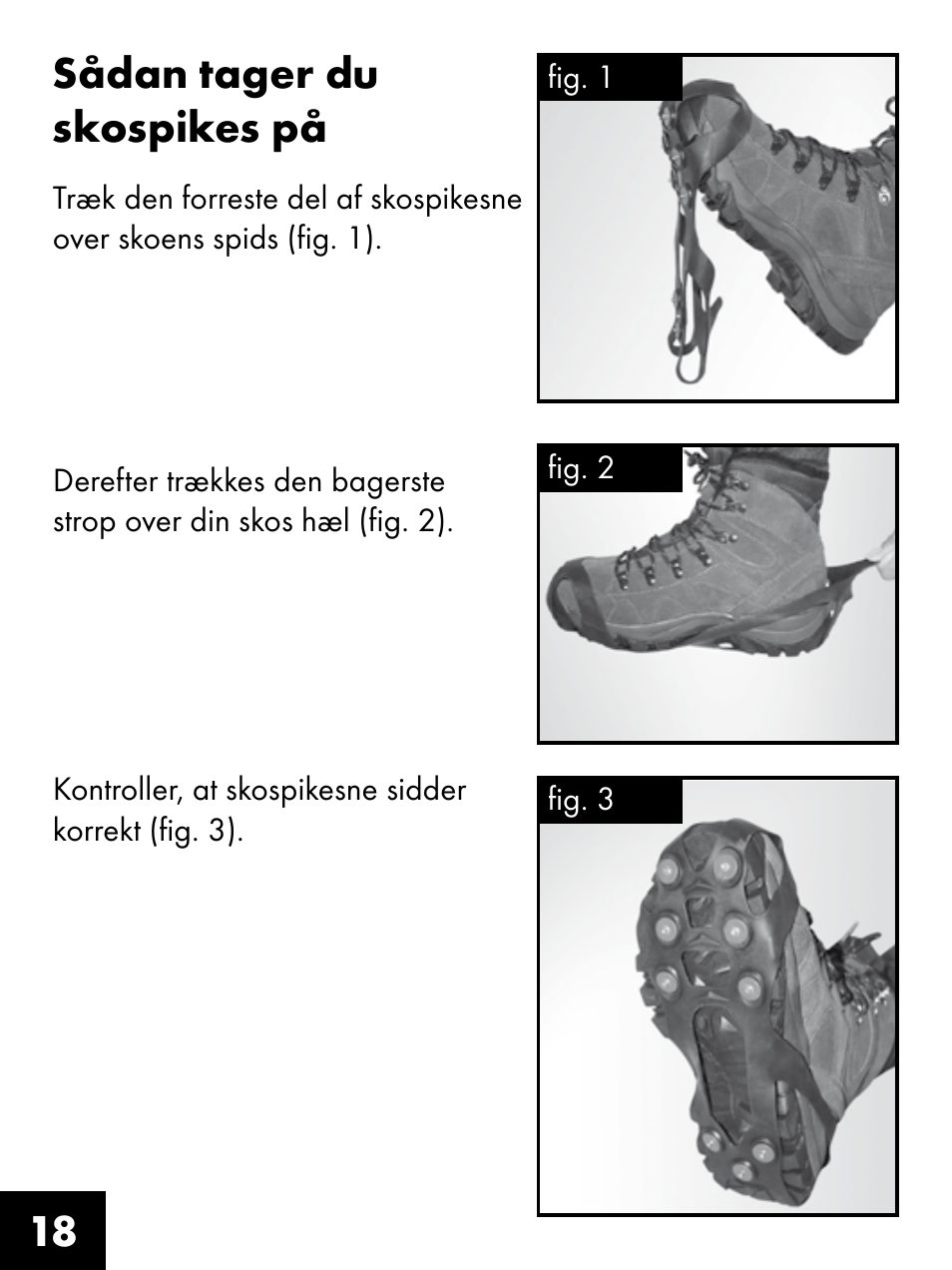 18 sådan tager du skospikes på | Crivit FS-1425 User Manual | Page 18 / 20