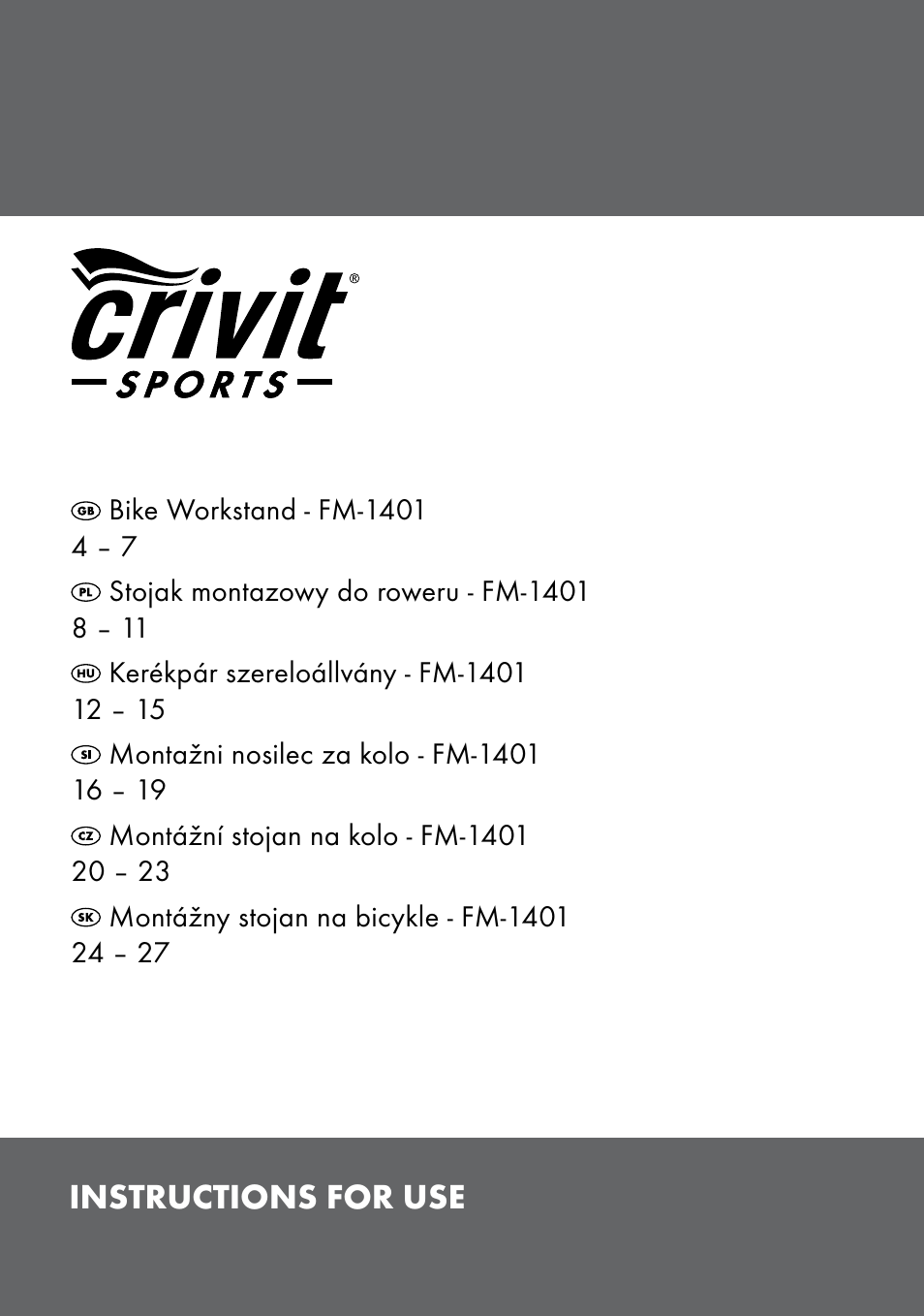 Crivit FM-1401 User Manual | 28 pages