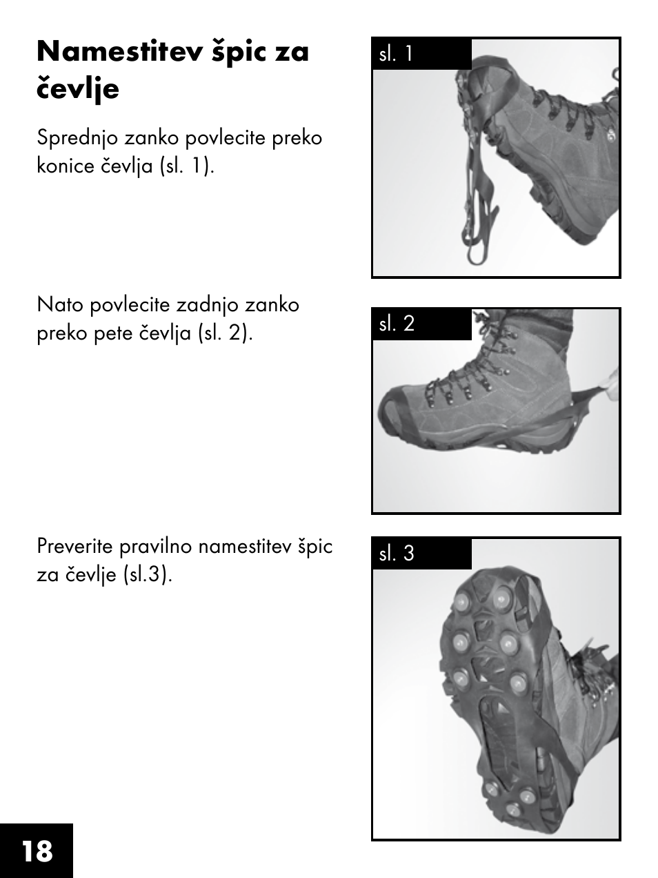 18 namestitev špic za čevlje | Crivit FS-1425 User Manual | Page 18 / 32