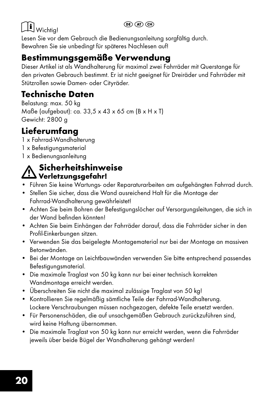 Bestimmungsgemäße verwendung, Technische daten, Lieferumfang | Sicherheitshinweise | Crivit FW-1399 User Manual | Page 20 / 24