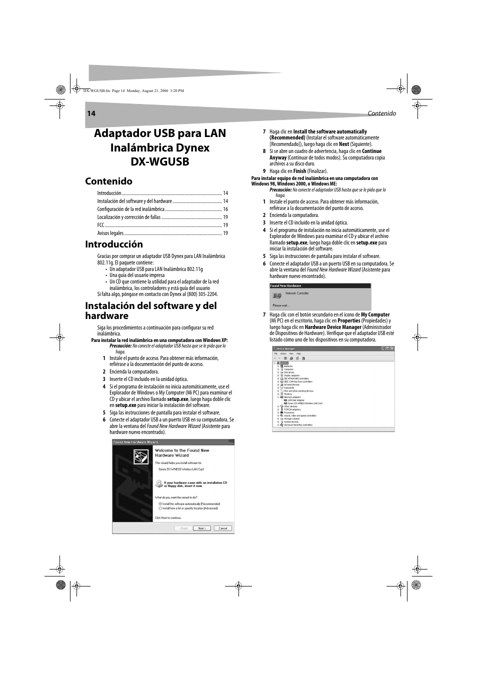 Dynex DX-WGUSB User Manual | Page 14 / 20