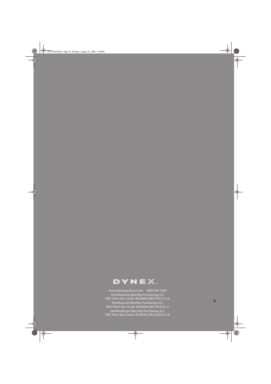 Dynex DX-WGUSB User Manual | Page 20 / 20