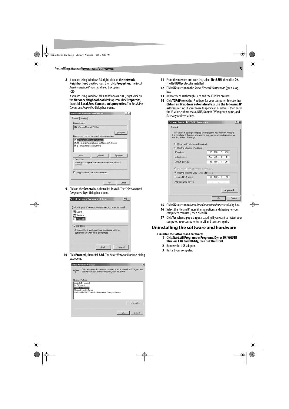 Dynex DX-WGUSB User Manual | Page 3 / 20