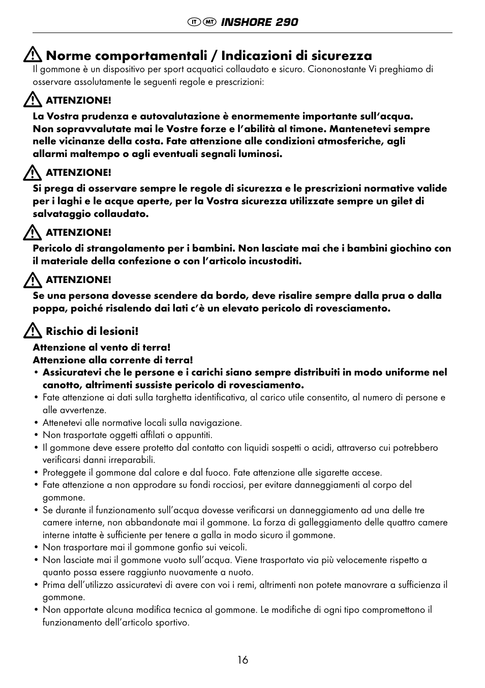 Norme comportamentali / indicazioni di sicurezza | Crivit 6-13 User Manual | Page 16 / 51