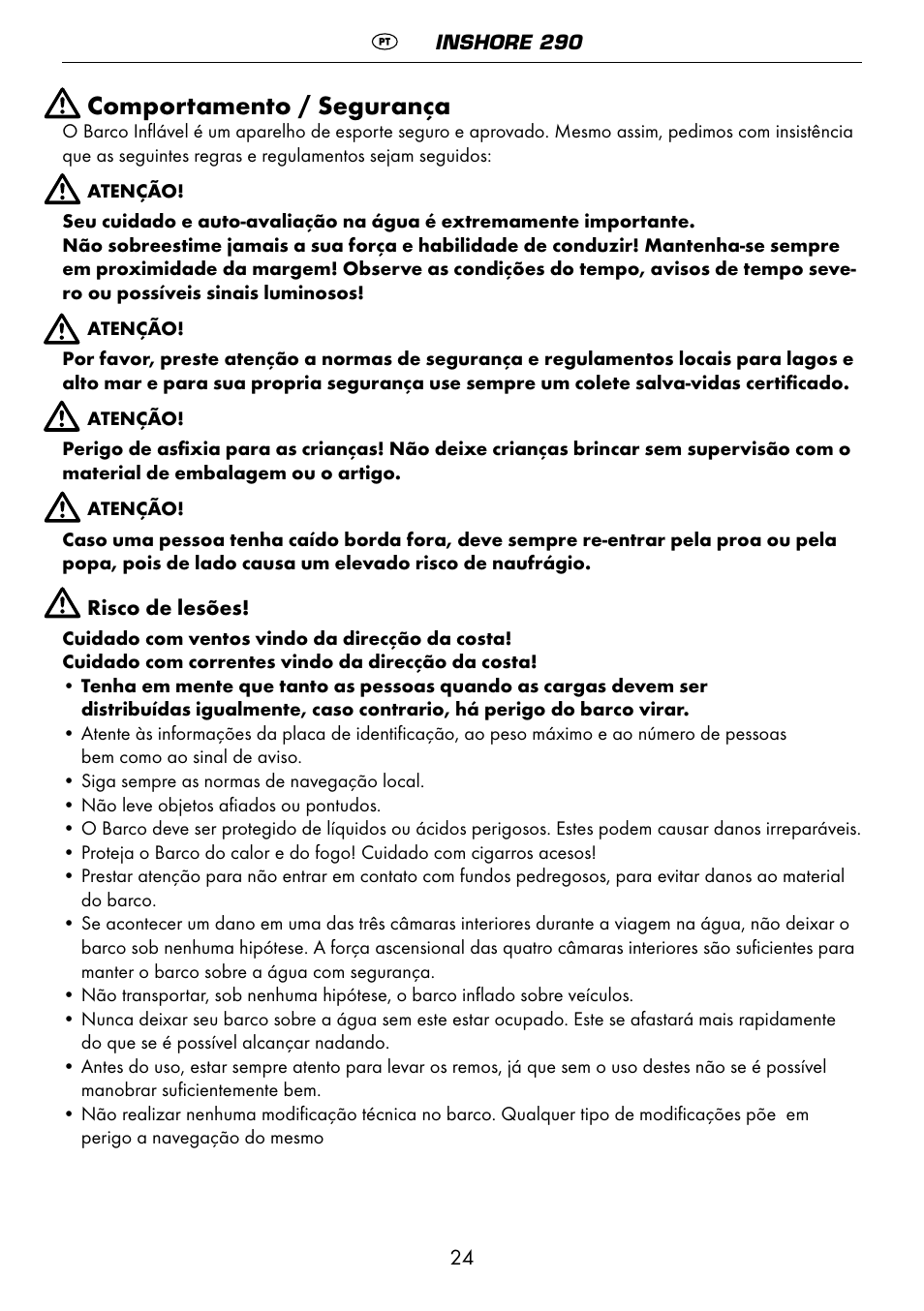 Comportamento / segurança | Crivit 6-13 User Manual | Page 24 / 51