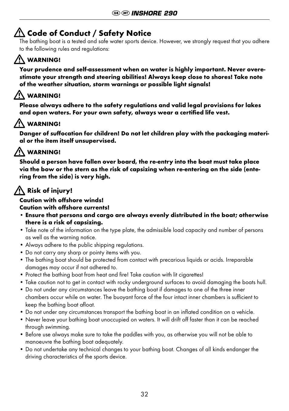 Code of conduct / safety notice | Crivit 6-13 User Manual | Page 32 / 51