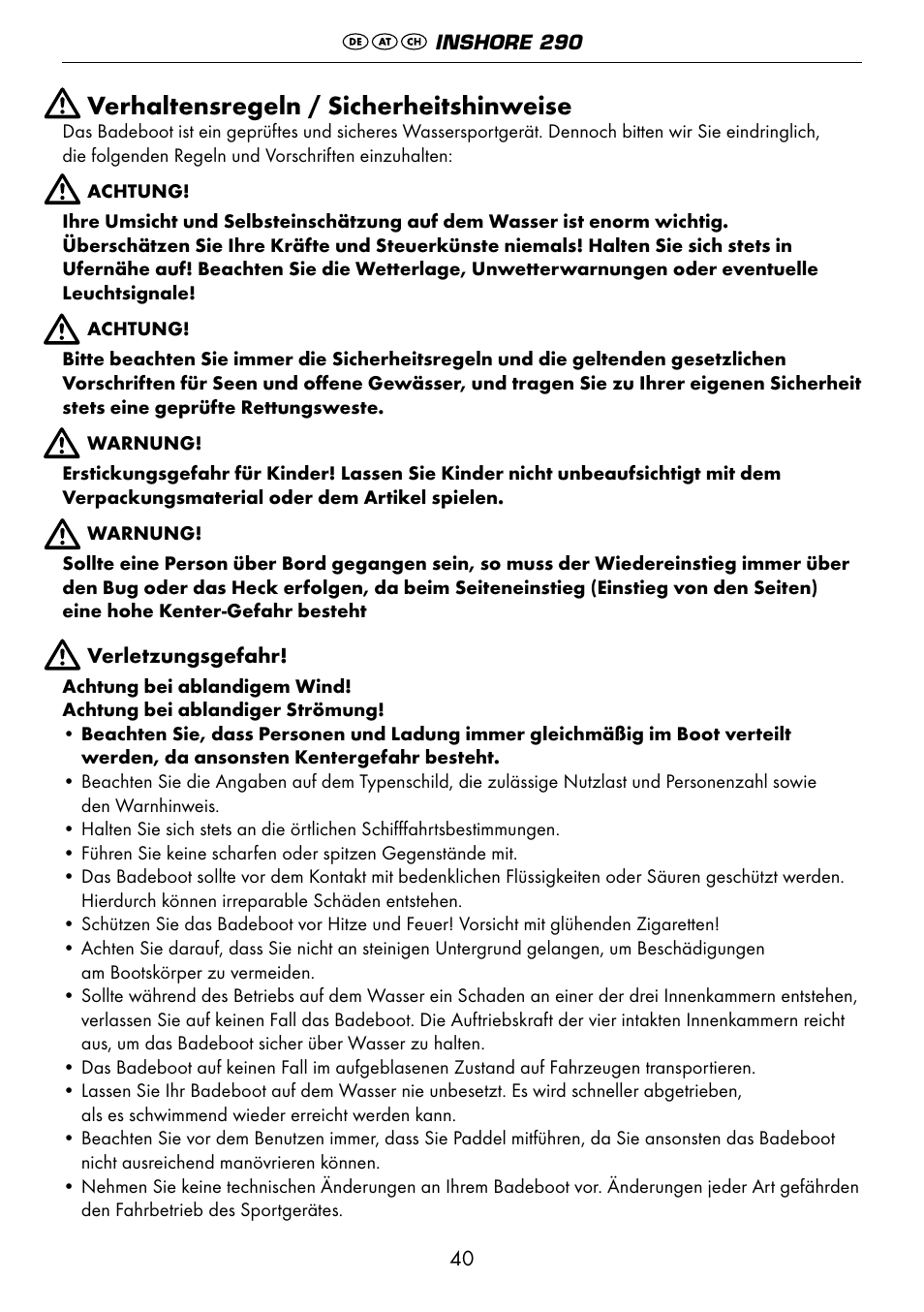 Verhaltensregeln / sicherheitshinweise | Crivit 6-13 User Manual | Page 40 / 51