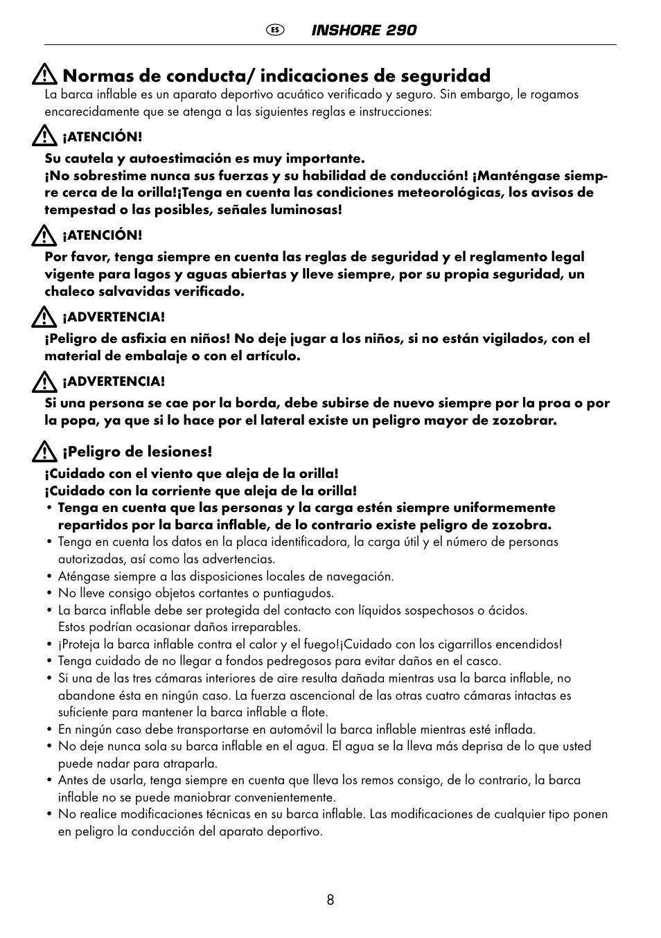 Normas de conducta/ indicaciones de seguridad | Crivit 6-13 User Manual | Page 8 / 51