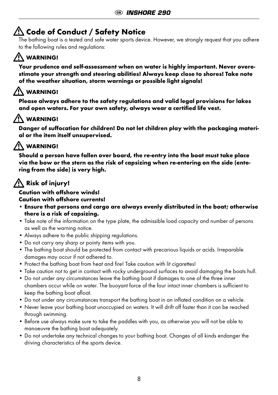 Code of conduct / safety notice | Crivit 6-13 User Manual | Page 8 / 64