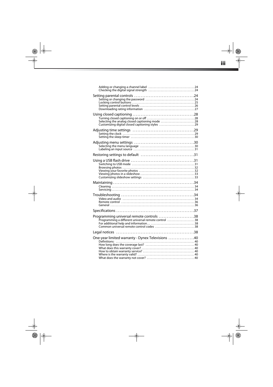 Dynex DX-26L100A13 User Manual | Page 3 / 45