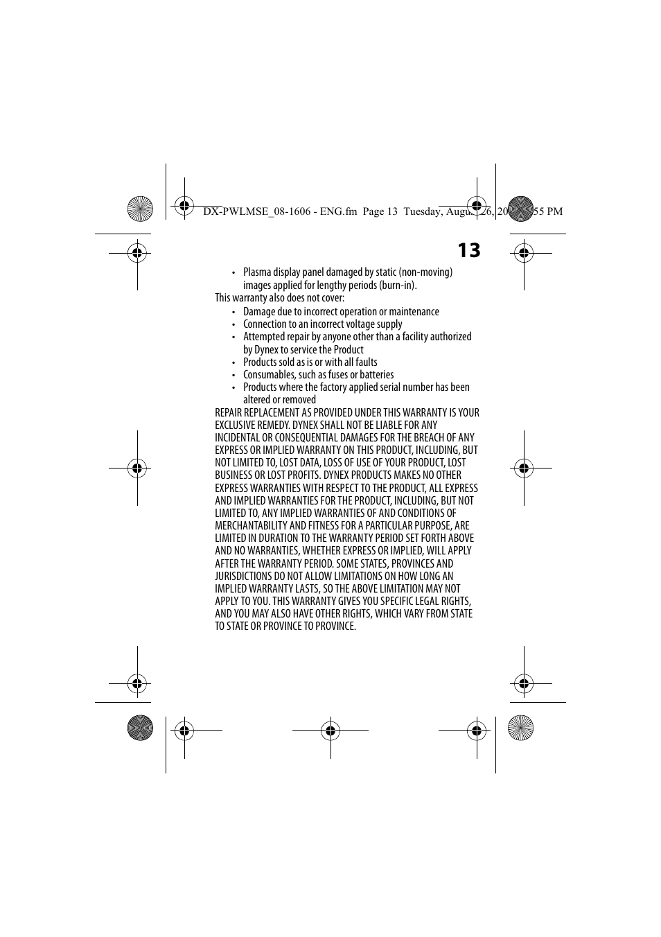 Dynex DX-PWLMSE User Manual | Page 13 / 16