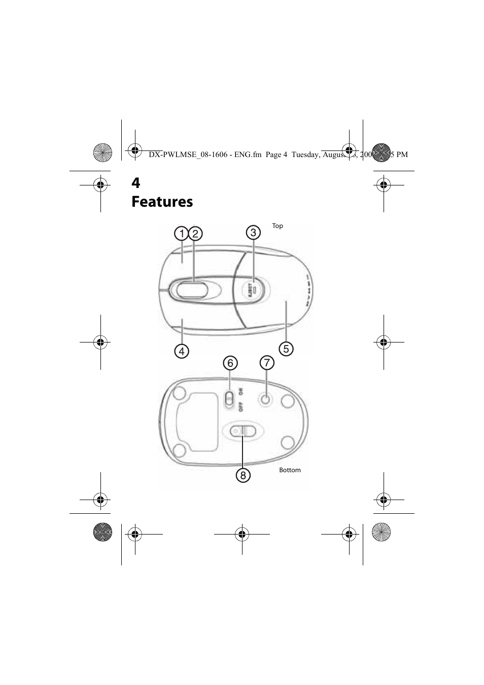 Features, 4 features | Dynex DX-PWLMSE User Manual | Page 4 / 16