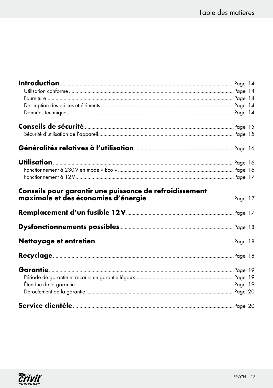 Crivit REK 230 C2 User Manual | Page 12 / 44