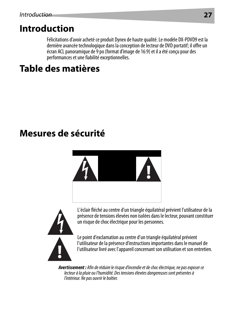 Dynex DX-PDVD9 User Manual | Page 27 / 84