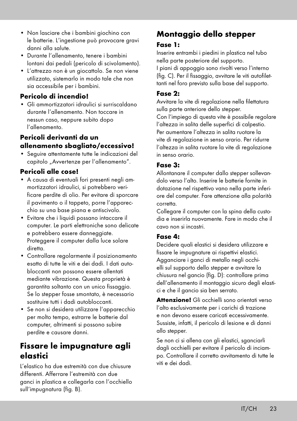 Montaggio dello stepper, Fissare le impugnature agli elastici | Crivit SW-1652 User Manual | Page 21 / 42