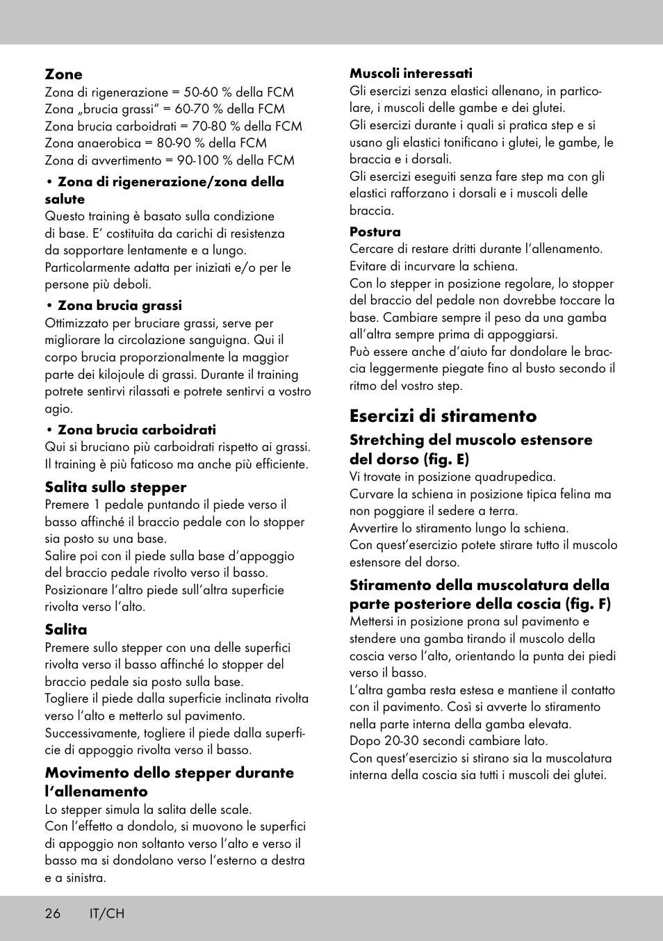 Esercizi di stiramento | Crivit SW-1652 User Manual | Page 24 / 42