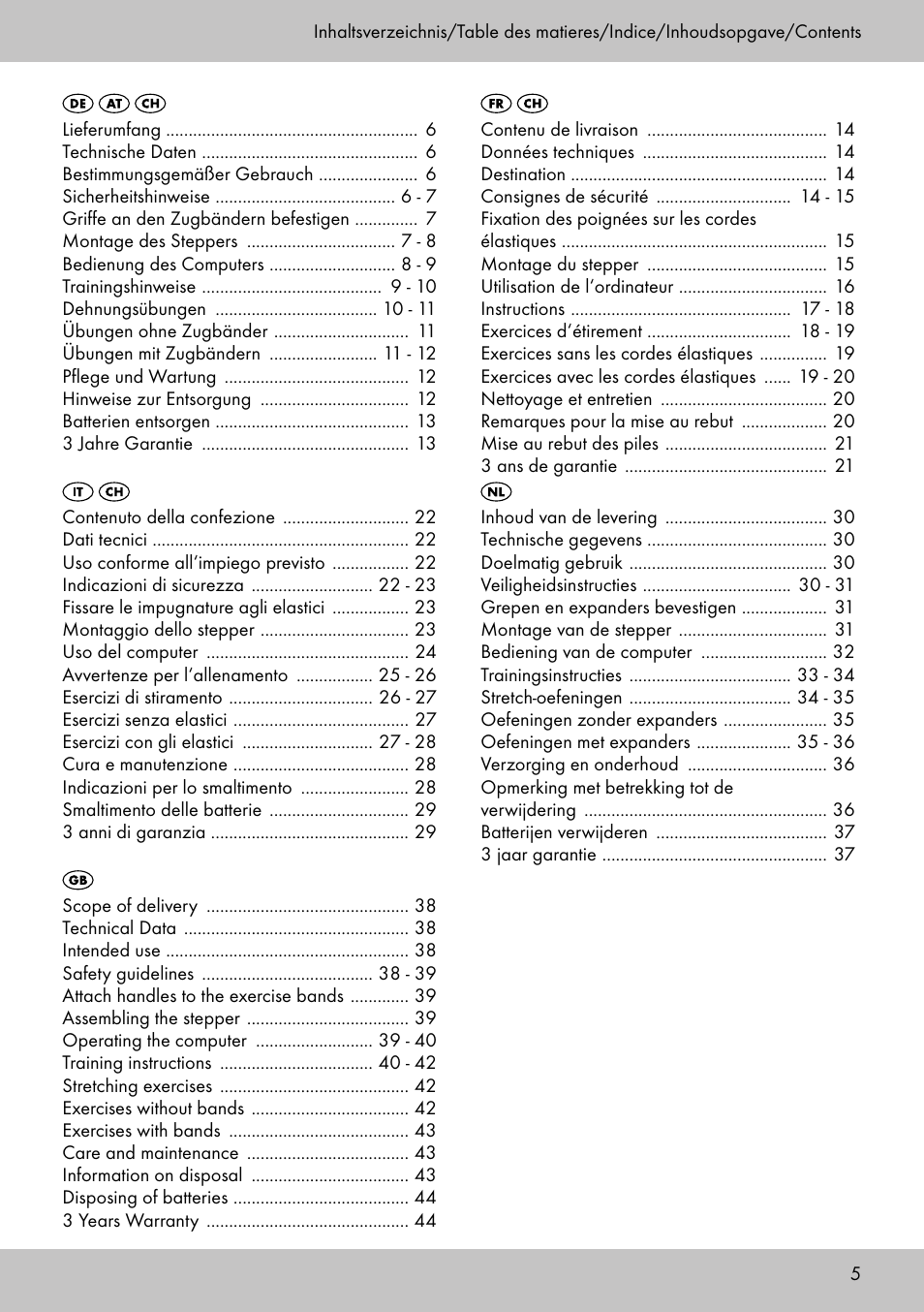 Crivit SW-1652 User Manual | Page 3 / 42