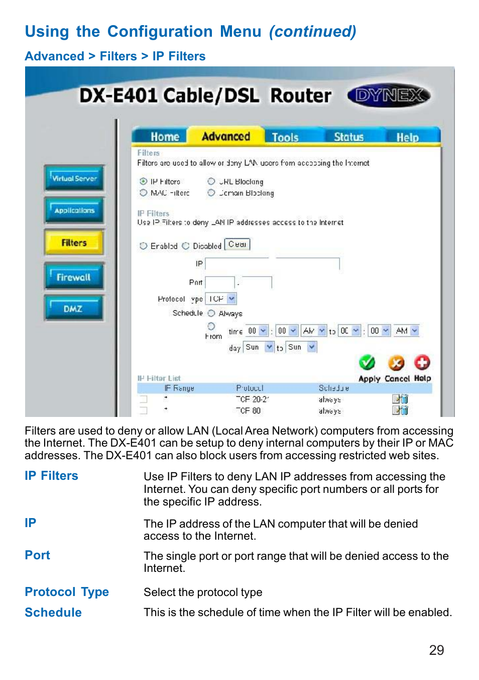 Using the configuration menu (continued) | Dynex DX-E401 User Manual | Page 29 / 72