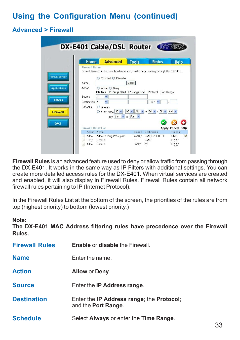 Using the configuration menu (continued) | Dynex DX-E401 User Manual | Page 33 / 72