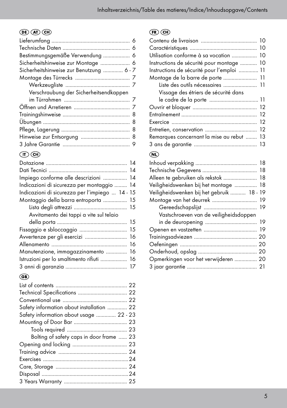Die24602_doorbar_manual_inside_lb1_ch_os_layout | Crivit TR-1433 User Manual | Page 3 / 26