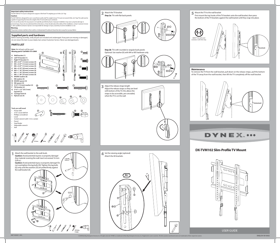 Dynex DX-TVM102 User Manual | 1 page