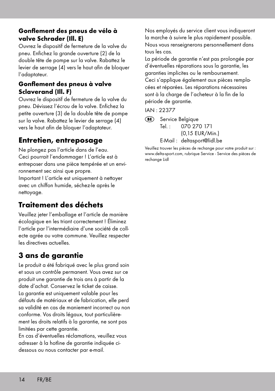 Entretien, entreposage, Traitement des déchets, 3 ans de garantie | Crivit SP-1854 User Manual | Page 12 / 18