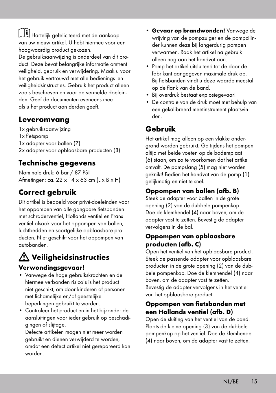Leveromvang, Technische gegevens, Correct gebruik | Veiligheidsinstructies, Gebruik | Crivit SP-1854 User Manual | Page 13 / 18