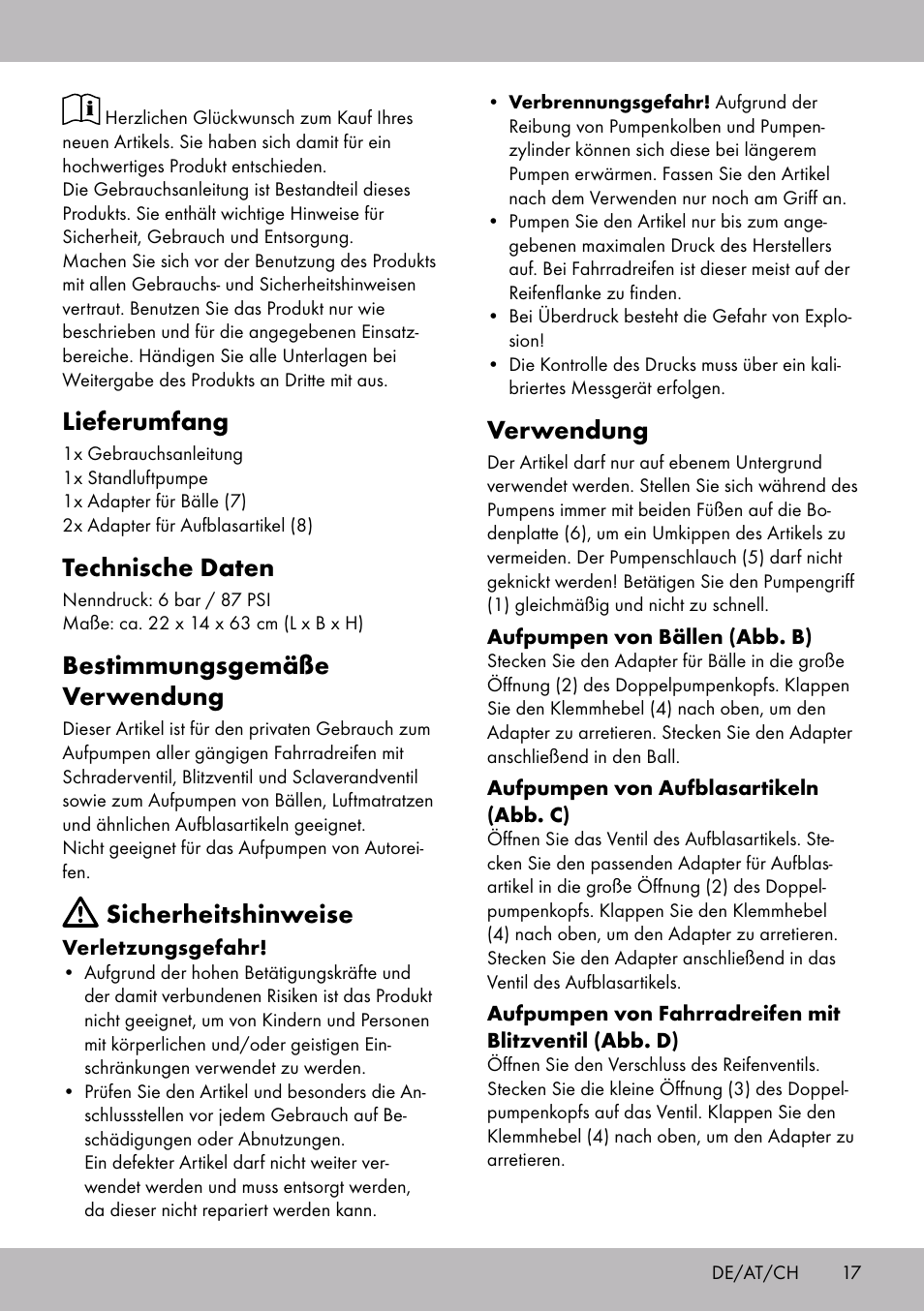 Lieferumfang, Technische daten, Bestimmungsgemäße verwendung | Sicherheitshinweise, Verwendung | Crivit SP-1854 User Manual | Page 15 / 18