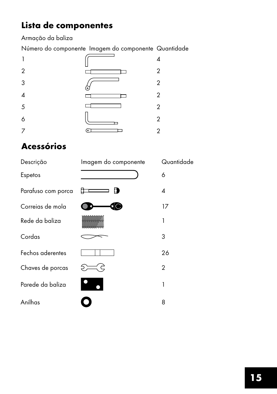 15 lista de componentes acessórios | Crivit FT-1400 User Manual | Page 15 / 32