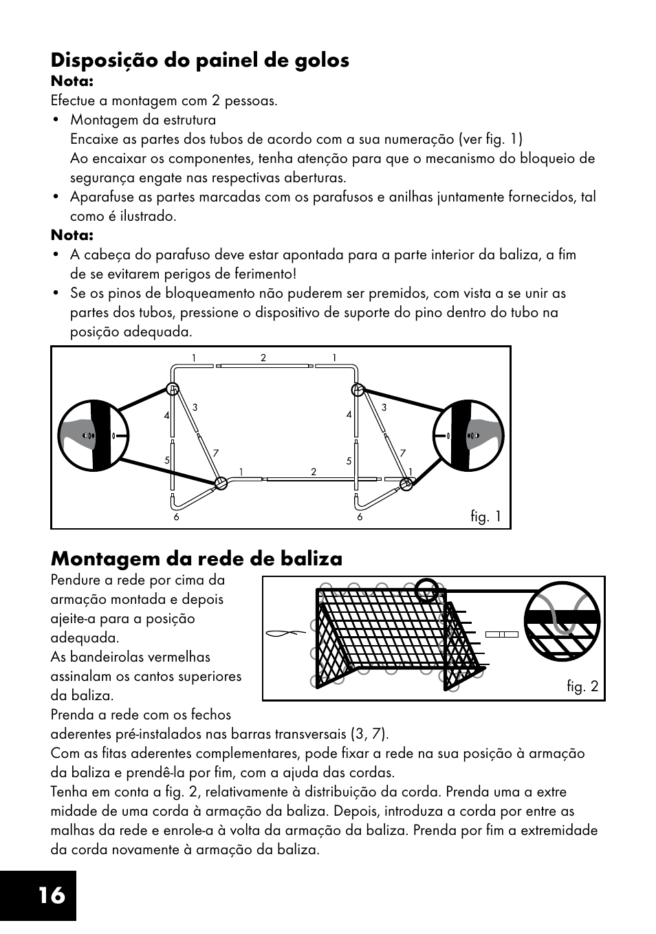 16 montagem da rede de baliza, Disposição do painel de golos | Crivit FT-1400 User Manual | Page 16 / 32