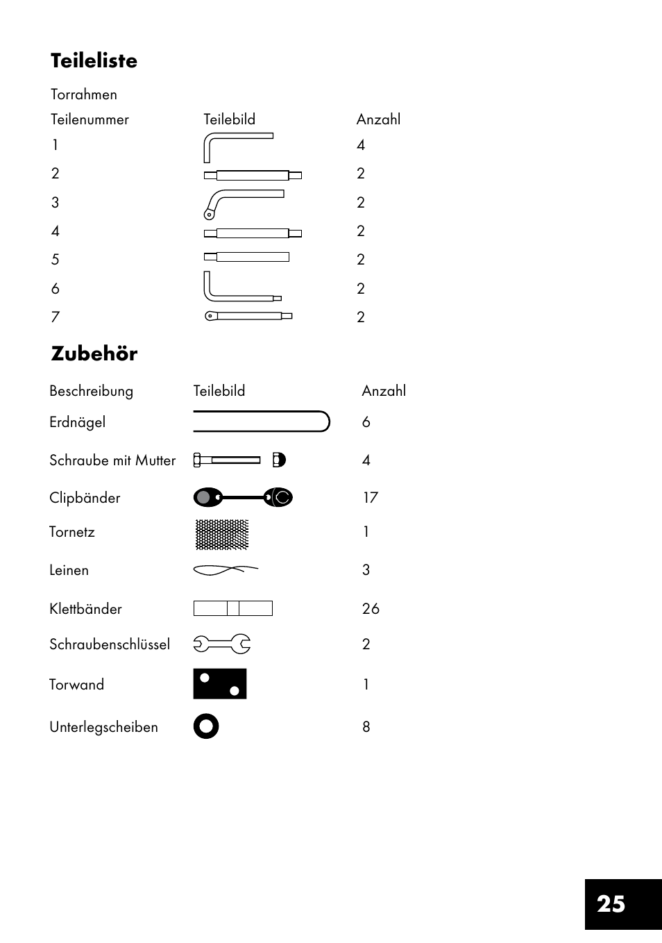25 teileliste zubehör | Crivit FT-1400 User Manual | Page 25 / 32