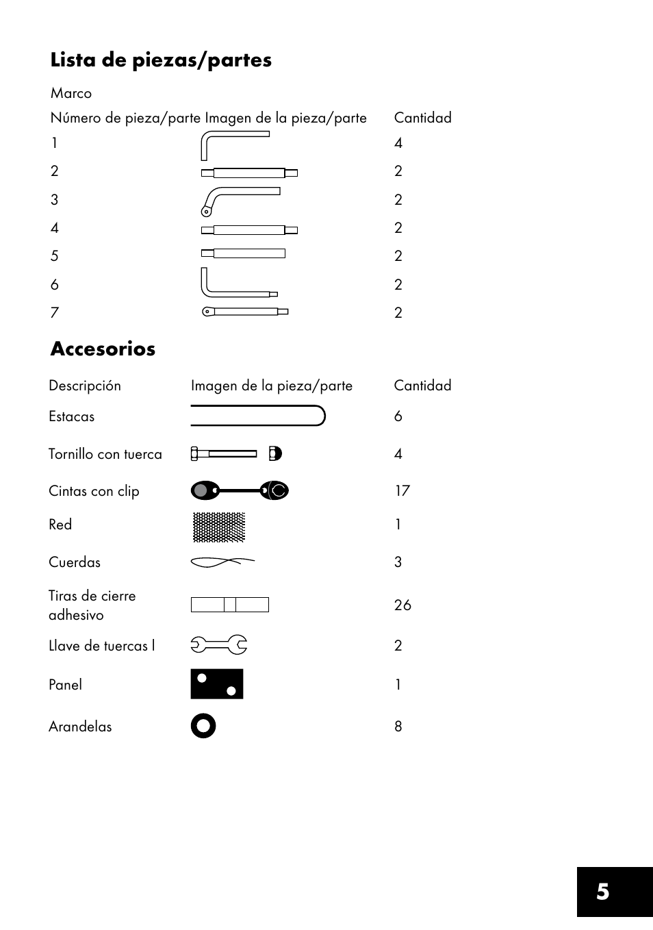 5lista de piezas/partes accesorios | Crivit FT-1400 User Manual | Page 5 / 32