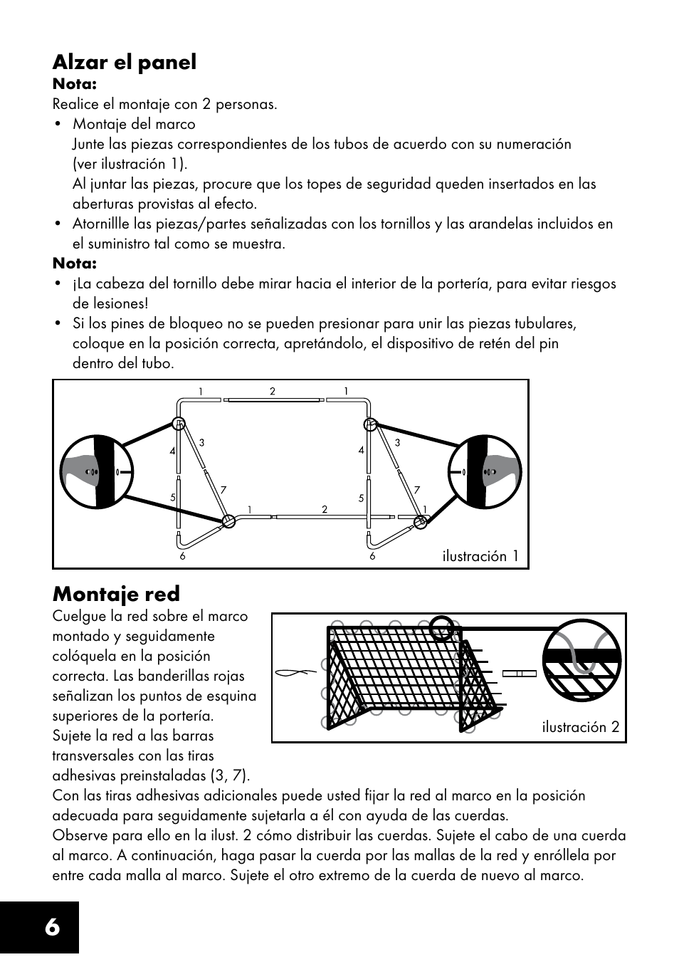 6montaje red, Alzar el panel | Crivit FT-1400 User Manual | Page 6 / 32