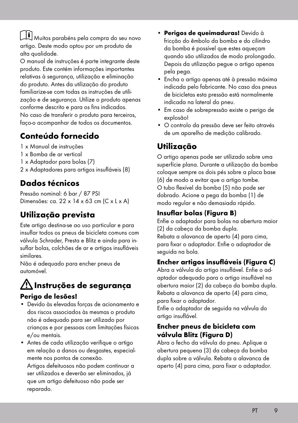 Conteúdo fornecido, Dados técnicos, Utilização prevista | Instruções de segurança, Utilização | Crivit SP-1854 User Manual | Page 7 / 14