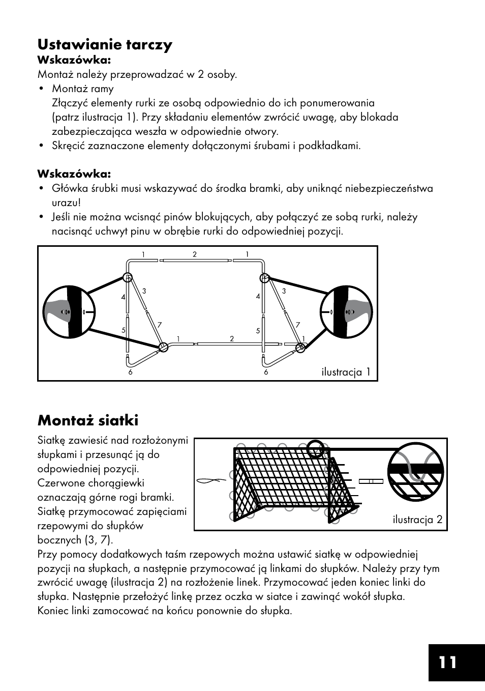 11 montaż siatki, Ustawianie tarczy | Crivit FT-1400 User Manual | Page 11 / 40