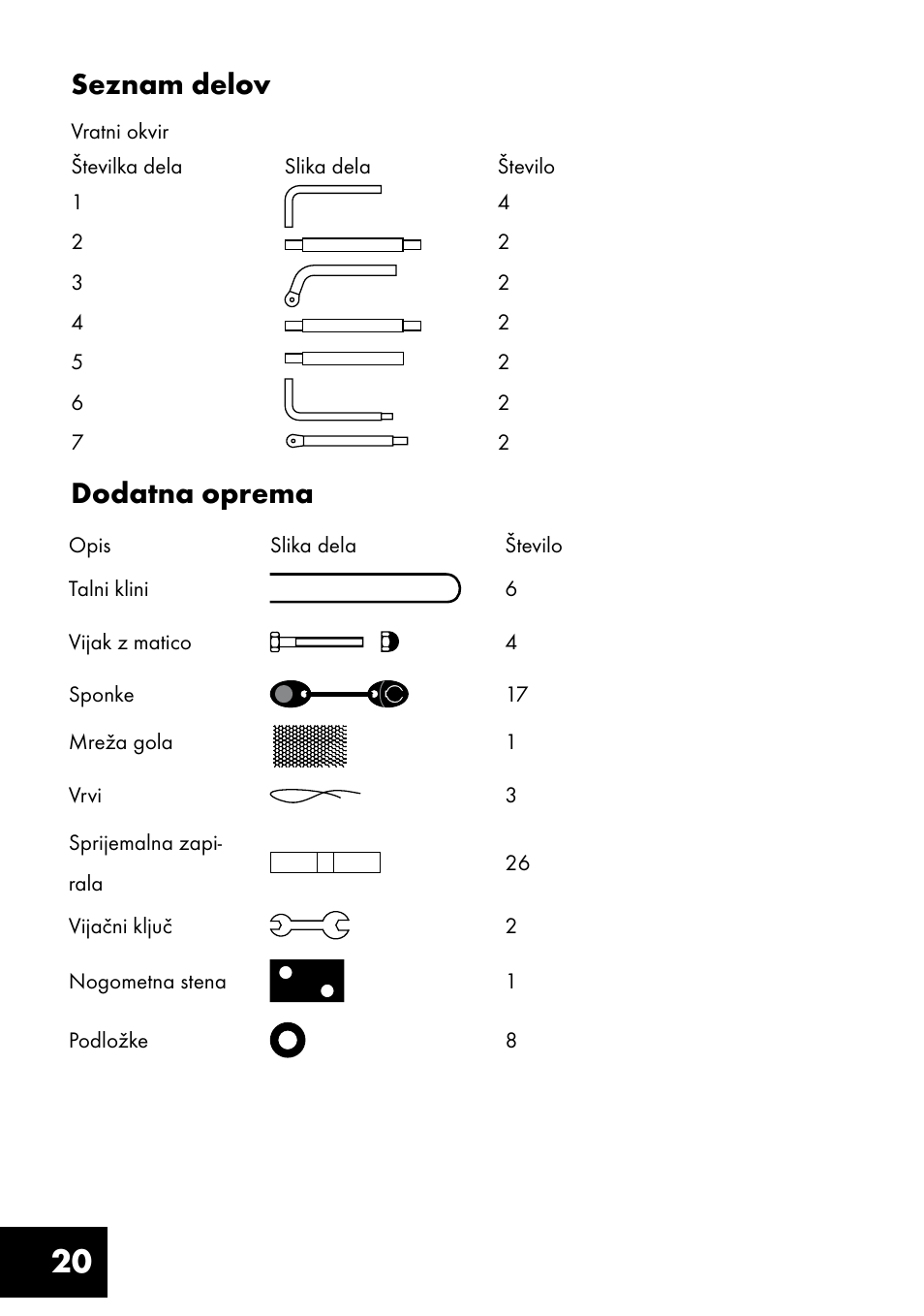 20 seznam delov dodatna oprema | Crivit FT-1400 User Manual | Page 20 / 40