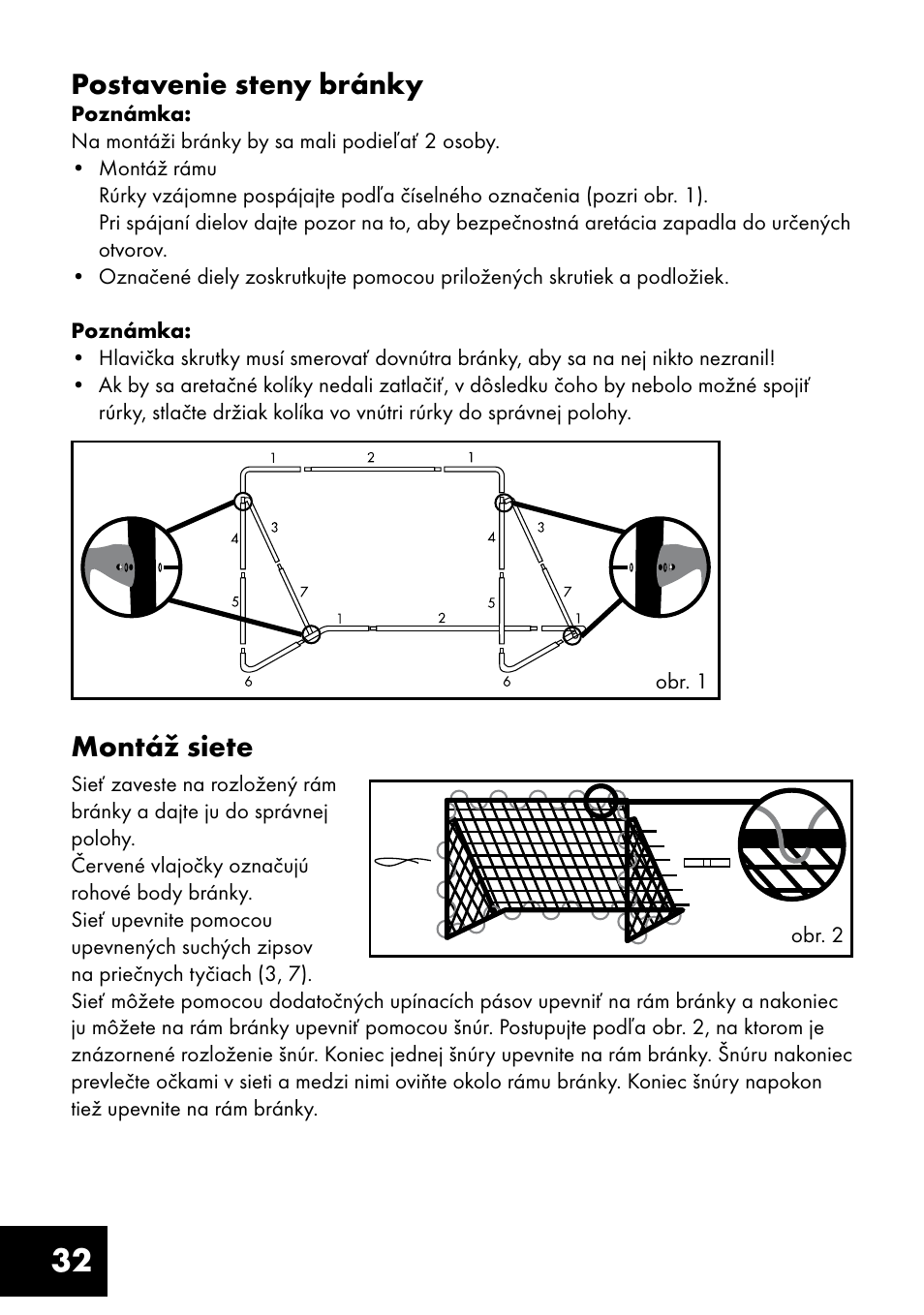 32 montáž siete, Postavenie steny bránky | Crivit FT-1400 User Manual | Page 32 / 40