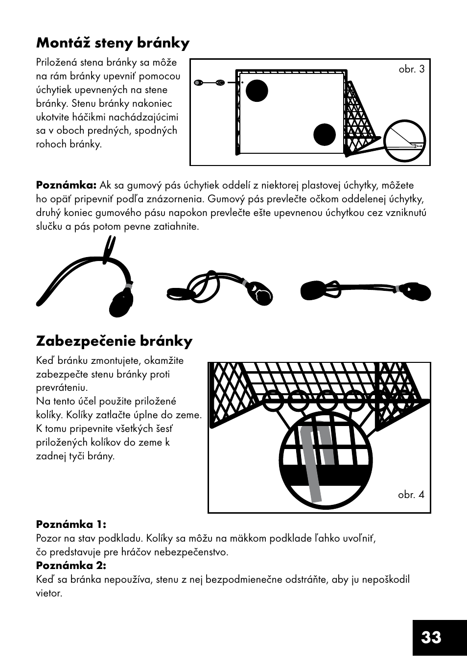 33 montáž steny bránky, Zabezpečenie bránky | Crivit FT-1400 User Manual | Page 33 / 40