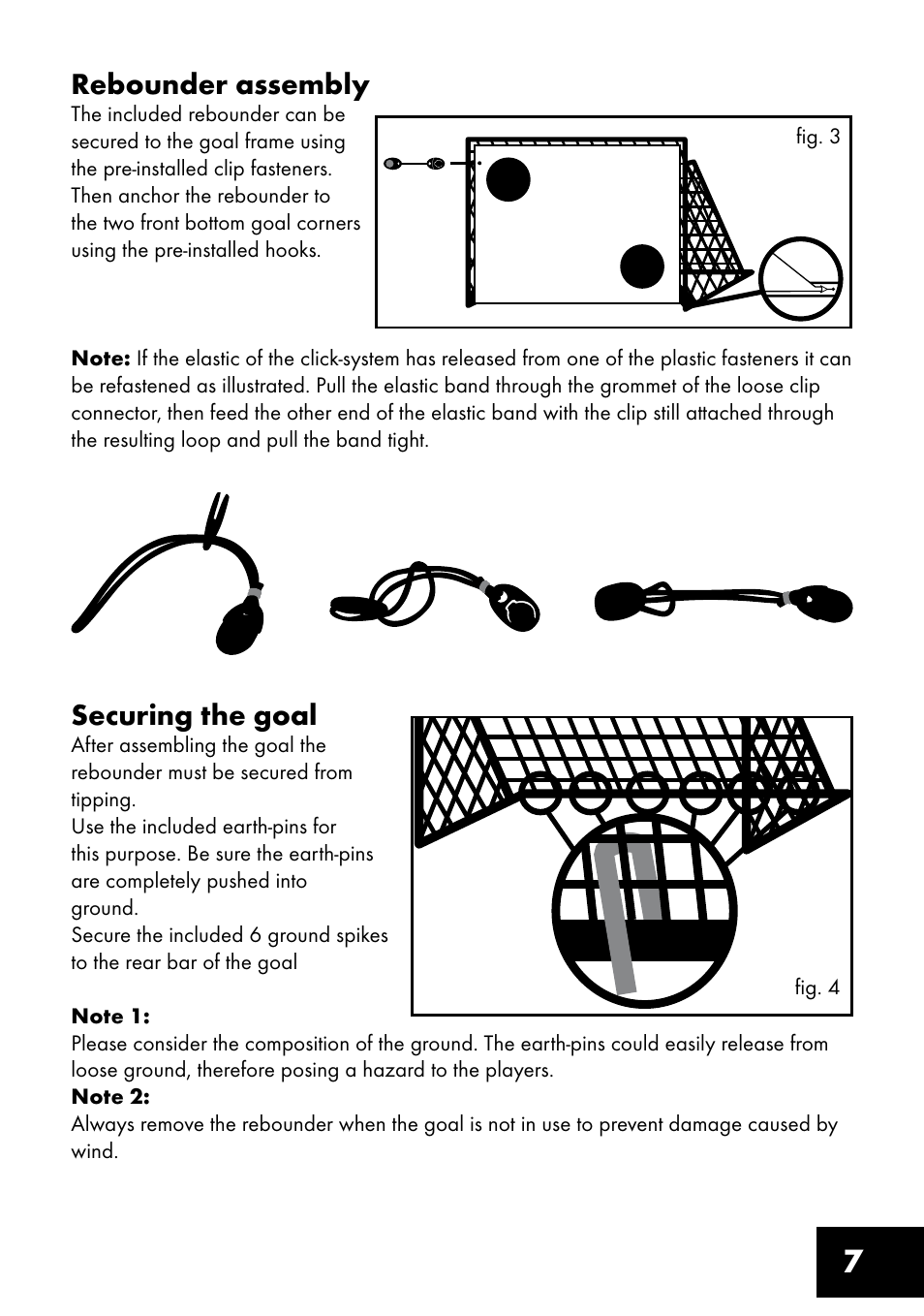7rebounder assembly, Securing the goal | Crivit FT-1400 User Manual | Page 7 / 40