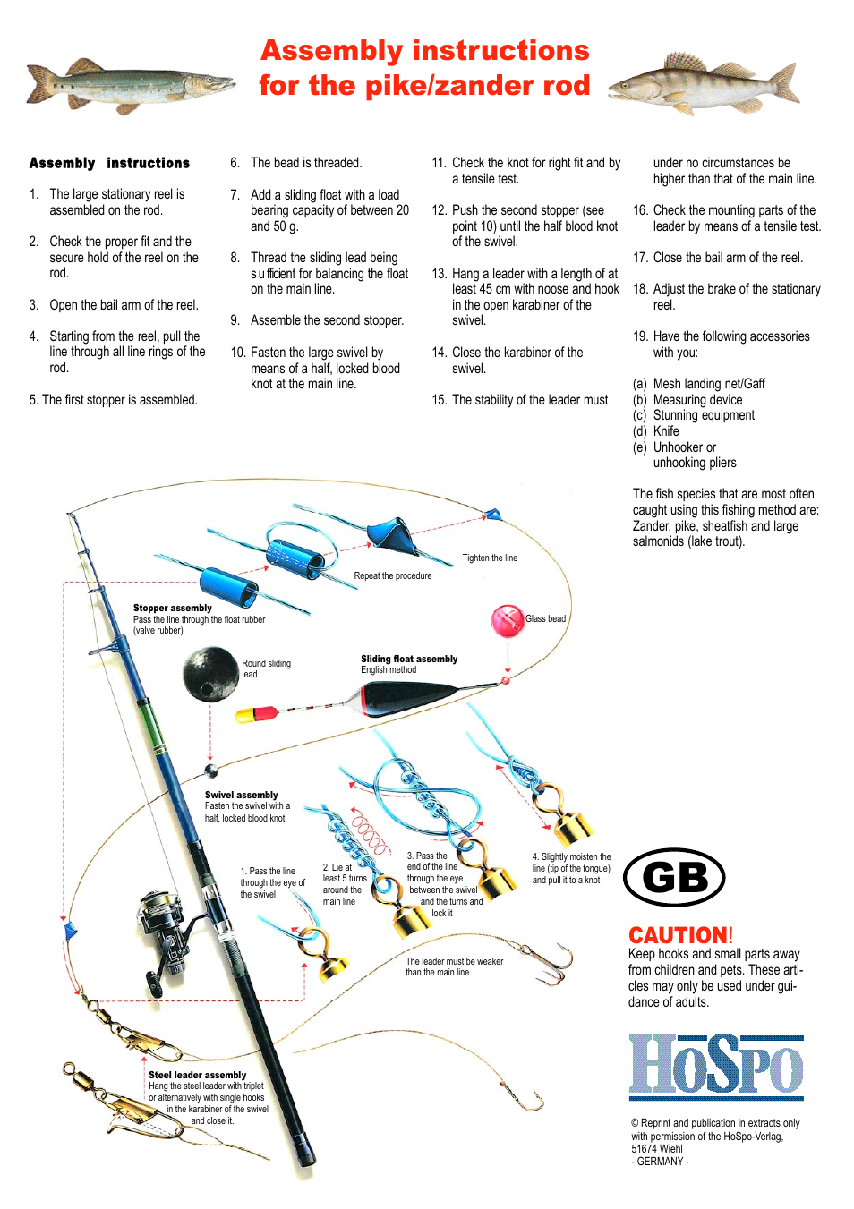 Mi-pike-nature-gb, Assembly instructions for the pike/zander rod | Crivit Bottom/Feeder Fishing Reel Combo 300-6 User Manual | Page 3 / 18