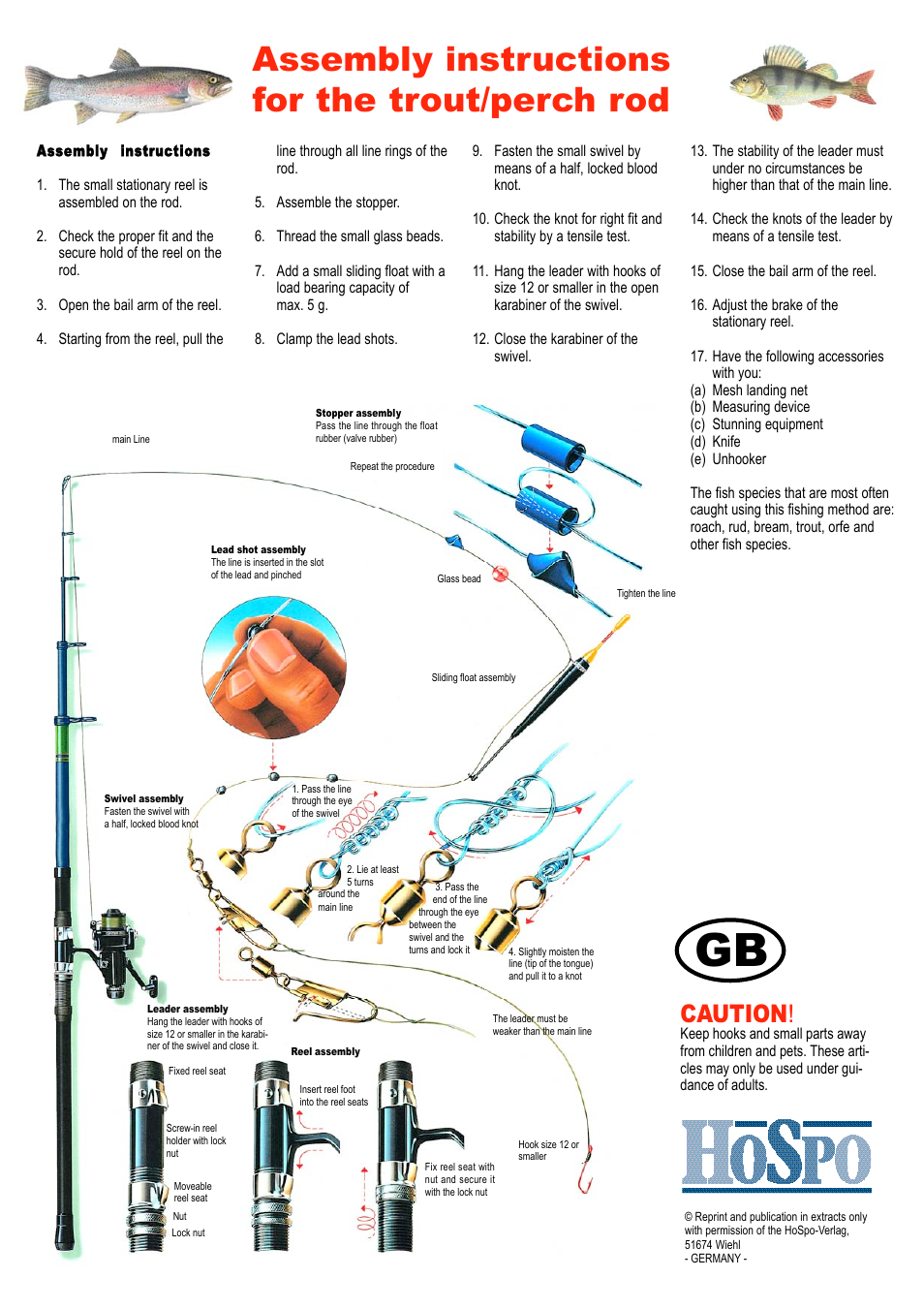 Mi-trout-nature-gb, Assembly instructions for the trout/perch rod | Crivit Bottom/Feeder Fishing Reel Combo 300-6 User Manual | Page 7 / 18