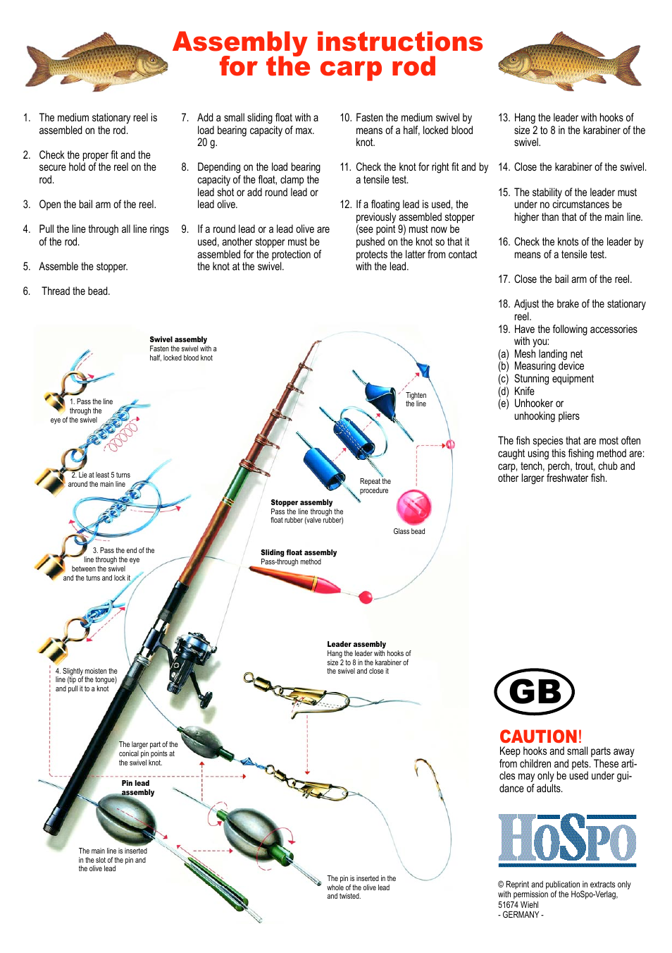 Mi-carp-gb, Assembly instructions for the carp rod | Crivit Bottom/Feeder Fishing Reel Combo 300-6 User Manual | Page 9 / 18