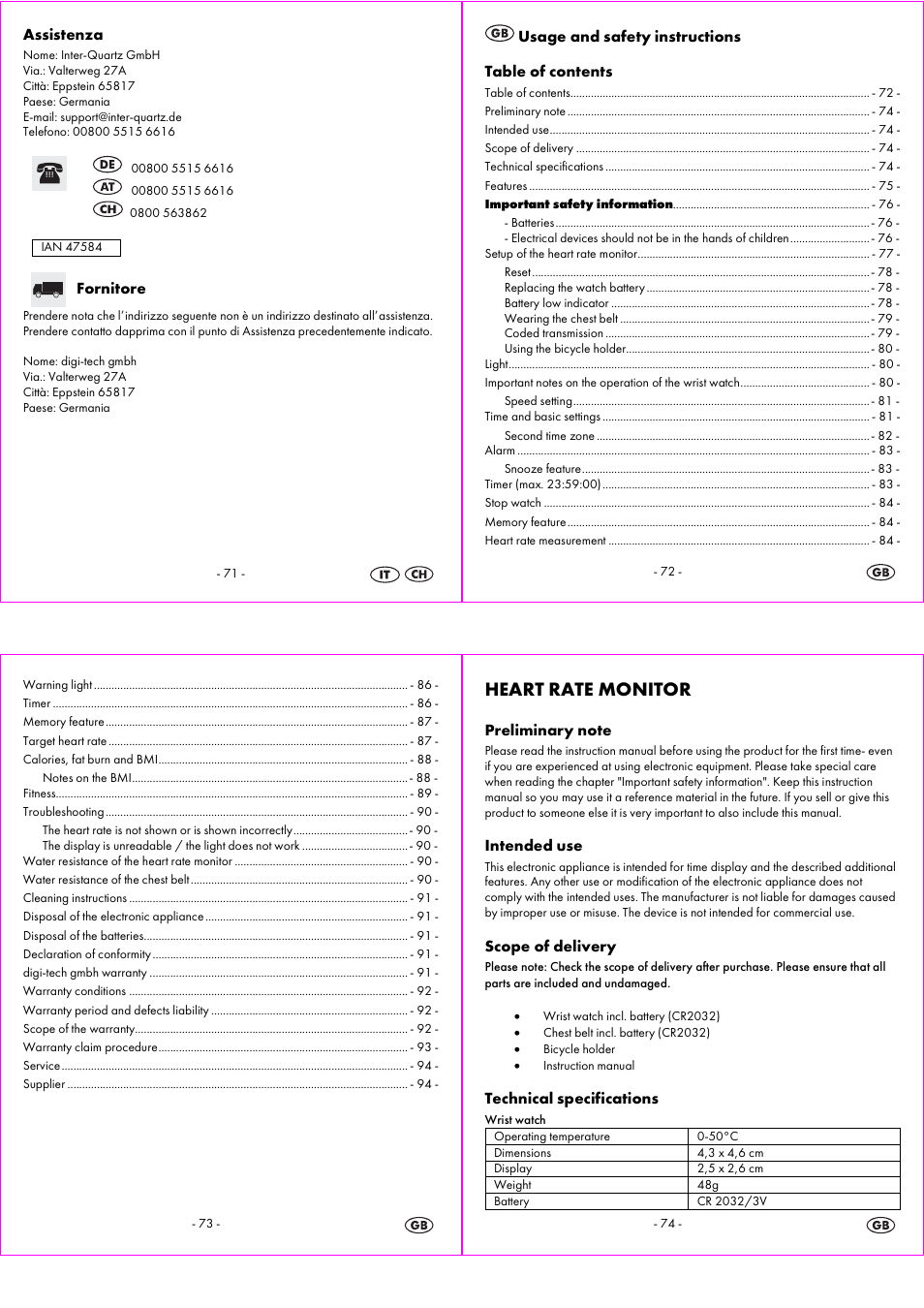 Heart rate monitor | Crivit 1-LD3814 User Manual | Page 19 / 25