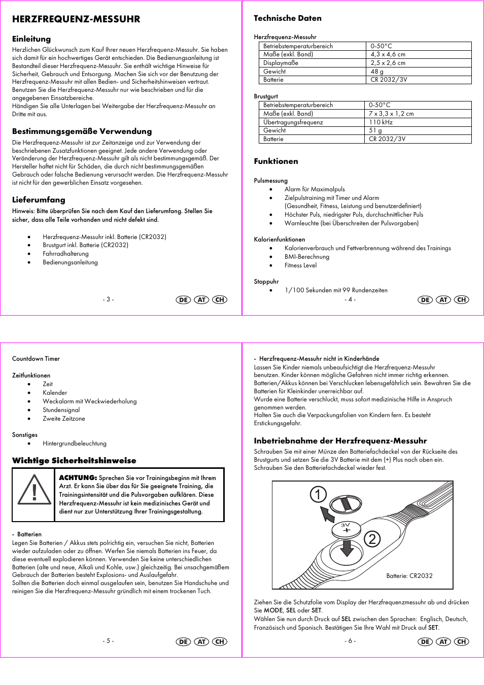 Herzfrequenz-messuhr | Crivit 1-LD3814 User Manual | Page 2 / 25