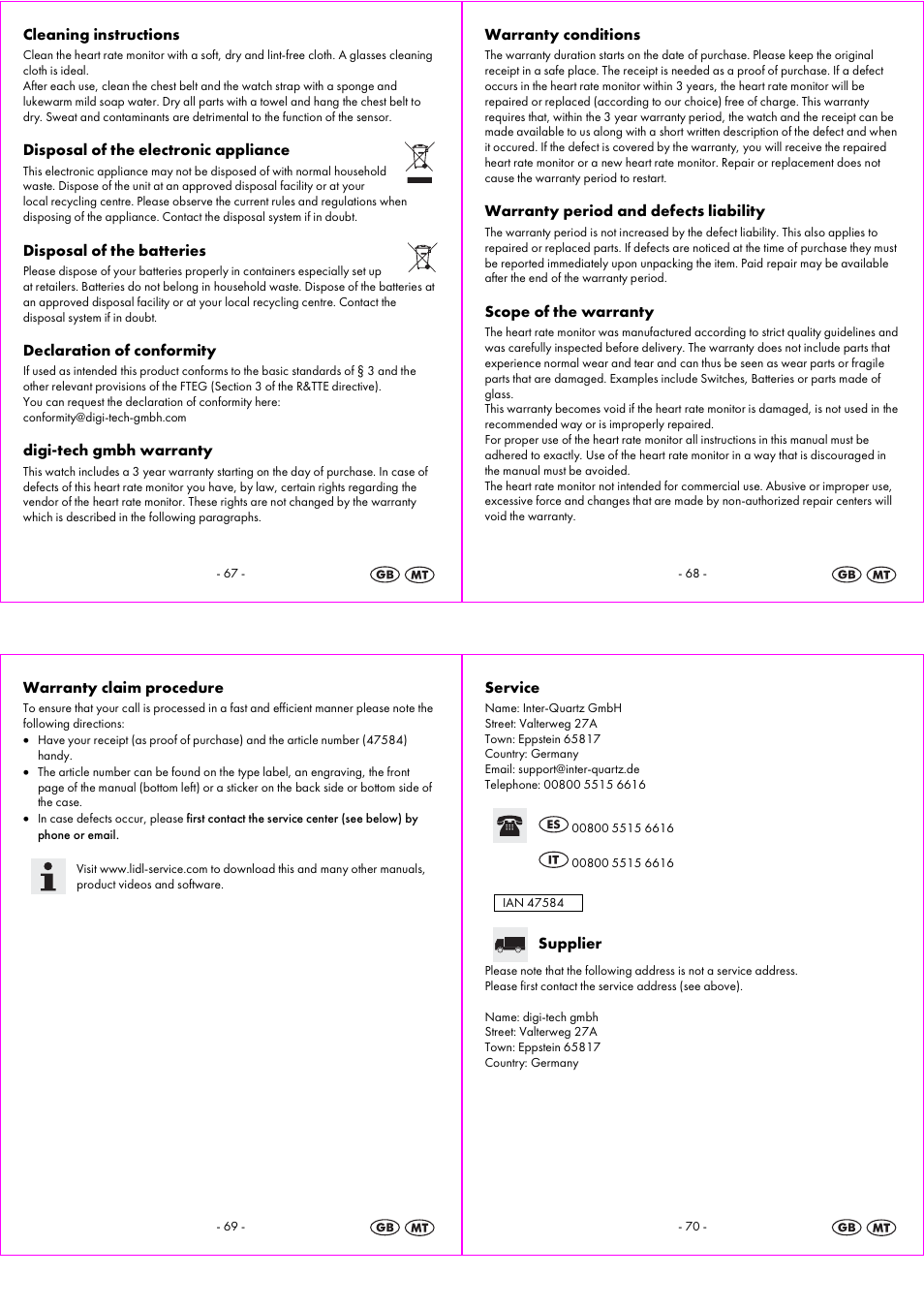 Crivit 1-LD3814 User Manual | Page 18 / 25